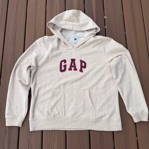 GAP Vintage Y2K Logo Hoodie | Oatmeal Beige | Unisex XL